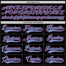 Load image into Gallery viewer, Custom Black Pink-Light Blue Authentic Baseball Jersey