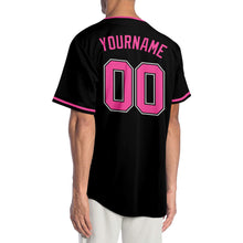 Load image into Gallery viewer, Custom Black Pink-White Authentic Baseball Jersey