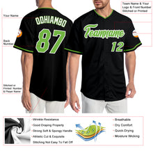 Load image into Gallery viewer, Custom Black Neon Green-White Authentic Baseball Jersey
