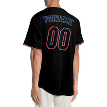 Load image into Gallery viewer, Custom Black Black-Orange Authentic Baseball Jersey