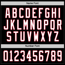 Load image into Gallery viewer, Custom Black White-Red Hockey Jersey