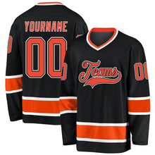 Загрузить изображение в средство просмотра галереи, Custom Black Orange-White Hockey Jersey