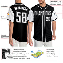 Load image into Gallery viewer, Custom Black White-Gray Authentic Two Tone Baseball Jersey