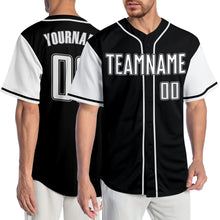 Load image into Gallery viewer, Custom Black White-Gray Authentic Two Tone Baseball Jersey