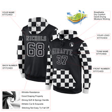 Load image into Gallery viewer, Custom Stitched Black Black-White Sports Pullover Sweatshirt Hoodie