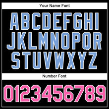 Load image into Gallery viewer, Custom Black Pink-Light Blue Authentic Baseball Jersey