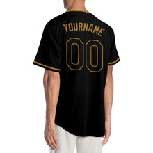 Load image into Gallery viewer, Custom Black Black-Red Authentic Baseball Jersey