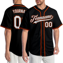 Load image into Gallery viewer, Custom Black White-Orange Authentic Baseball Jersey