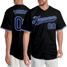 Load image into Gallery viewer, Custom Black Royal-White Authentic Baseball Jersey