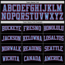 Загрузить изображение в средство просмотра галереи, Custom Stitched Black White Pinstripe Pink-Light Blue Sports Pullover Sweatshirt Hoodie