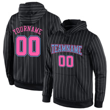 Загрузить изображение в средство просмотра галереи, Custom Stitched Black White Pinstripe Pink-Light Blue Sports Pullover Sweatshirt Hoodie