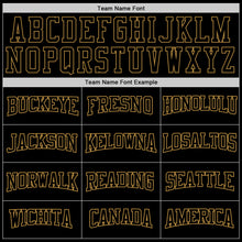Load image into Gallery viewer, Custom Stitched Black Old Gold Pinstripe Black-Old Gold Sports Pullover Sweatshirt Hoodie
