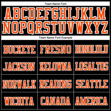 Load image into Gallery viewer, Custom Black Orange-White Stitched Cuffed Knit Hat