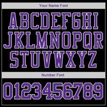 Загрузить изображение в средство просмотра галереи, Custom Stitched Black Purple-White Sports Pullover Sweatshirt Hoodie