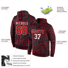 Laden Sie das Bild in den Galerie-Viewer, Custom Stitched Black Red-White 3D Pattern Halloween Sports Pullover Sweatshirt Hoodie