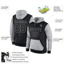 Load image into Gallery viewer, Custom Stitched Black Black-Gray Sports Pullover Sweatshirt Hoodie