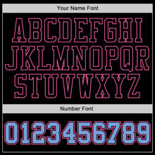 Load image into Gallery viewer, Custom Stitched Black Light Blue-Pink Sports Pullover Sweatshirt Hoodie