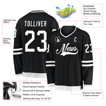 Загрузить изображение в средство просмотра галереи, Custom Black White Hockey Jersey