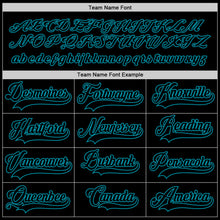 Загрузить изображение в средство просмотра галереи, Custom Black Black-Teal Hockey Jersey