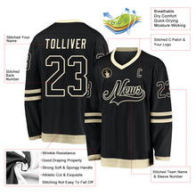Загрузить изображение в средство просмотра галереи, Custom Black Black-Cream Hockey Jersey