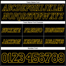 Load image into Gallery viewer, Custom Black Black-Gold Authentic Throwback Basketball Shorts