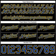 Загрузить изображение в средство просмотра галереи, Custom Black Royal-Gold Authentic Throwback Basketball Shorts