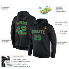 Загрузить изображение в средство просмотра галереи, Custom Stitched Black Kelly Green-Old Gold Sports Pullover Sweatshirt Hoodie