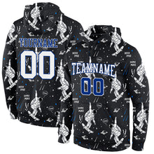 Загрузить изображение в средство просмотра галереи, Custom Stitched Black White-Royal 3D Pattern Design Astronaut Sports Pullover Sweatshirt Hoodie