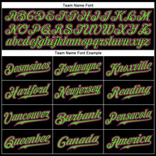 Load image into Gallery viewer, Custom Black Pink-Neon Green Authentic Baseball Jersey