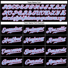 Load image into Gallery viewer, Custom Black Pink-Light Blue Authentic Baseball Jersey