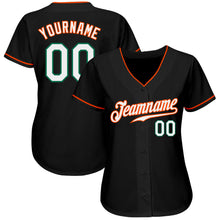 Load image into Gallery viewer, Custom Black White-Orange Authentic Baseball Jersey