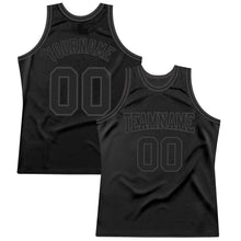 Загрузить изображение в средство просмотра галереи, Custom Black Black-Steel Gray Authentic Throwback Basketball Jersey