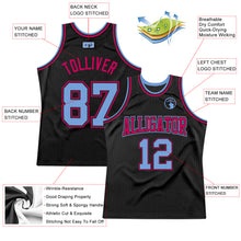 Загрузить изображение в средство просмотра галереи, Custom Black Light Blue-Pink Authentic Throwback Basketball Jersey