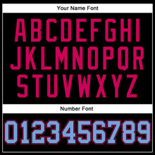 Загрузить изображение в средство просмотра галереи, Custom Black Light Blue-Pink Authentic Throwback Basketball Jersey