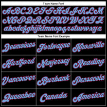 Загрузить изображение в средство просмотра галереи, Custom Black Pink-Light Blue Authentic Throwback Basketball Jersey