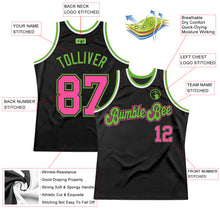 Charger l'image dans la galerie, Custom Black Pink-Neon Green Authentic Throwback Basketball Jersey