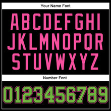 Load image into Gallery viewer, Custom Black Neon Green-Pink Authentic Throwback Basketball Jersey