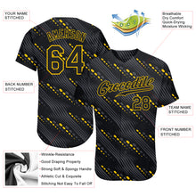 Laden Sie das Bild in den Galerie-Viewer, Custom Black Black-Gold 3D Pattern Design Authentic Baseball Jersey