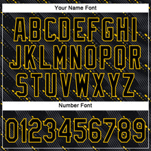 Laden Sie das Bild in den Galerie-Viewer, Custom Black Black-Gold 3D Pattern Design Authentic Baseball Jersey