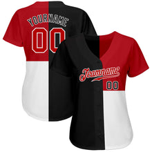 Charger l'image dans la galerie, Custom Black Red-White 3D Pattern Design Multicolor Authentic Baseball Jersey
