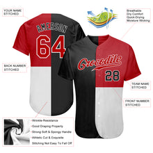Charger l'image dans la galerie, Custom Black Red-White 3D Pattern Design Multicolor Authentic Baseball Jersey