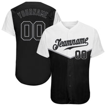 Load image into Gallery viewer, Custom Black Black-Gray 3D Pattern Design Multicolor Authentic Baseball Jersey