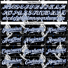 Load image into Gallery viewer, Custom Black White-Royal 3D Pattern Design Astronaut Authentic Baseball Jersey