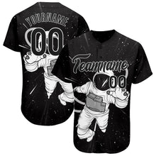 Load image into Gallery viewer, Custom Black Black-White 3D Pattern Design Astronaut Authentic Baseball Jersey