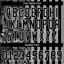 Load image into Gallery viewer, Custom Black Black-Gray 3D Pattern Design Leopards And Tropical Palm Leaves Authentic Baseball Jersey