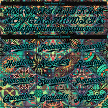 Загрузить изображение в средство просмотра галереи, Custom Black Black-Teal 3D Pattern Design Mandalas Authentic Baseball Jersey
