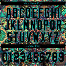 Загрузить изображение в средство просмотра галереи, Custom Black Black-Teal 3D Pattern Design Mandalas Authentic Baseball Jersey