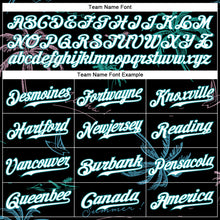 Load image into Gallery viewer, Custom Black Teal-White 3D Pattern Design Hawaii Palm Trees Authentic Baseball Jersey