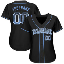 Load image into Gallery viewer, Custom Black Light Blue-White Authentic Drift Fashion Baseball Jersey