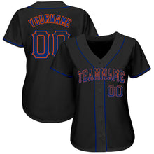 Load image into Gallery viewer, Custom Black Royal-Orange Authentic Drift Fashion Baseball Jersey